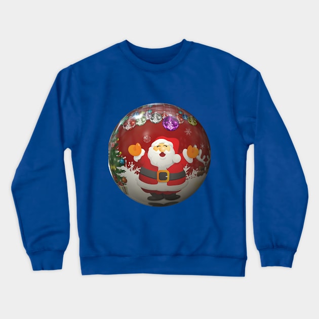 Merry Christmas Santa On Tree Decoration Crewneck Sweatshirt by holidaystore